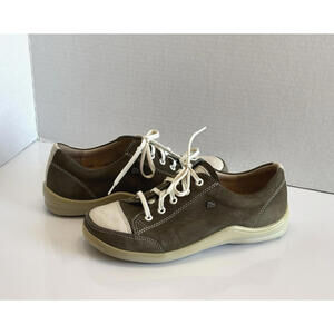 Finn Comfort Soho Womens Olive Leather Cap Toe Sneakers US 6/EU 36 Shoes Germany
